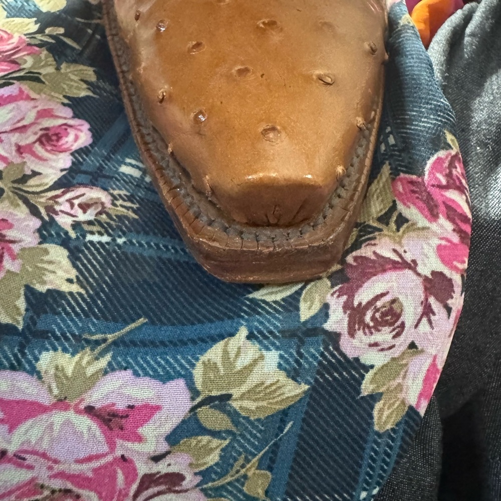 Lucchese ostrich Brown Leather Cowboy Boots - Picture 4 of 16